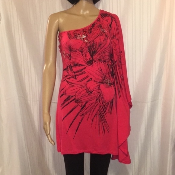 NWOT Express One Shoulder Floral Dress Small - Picture 4 of 12